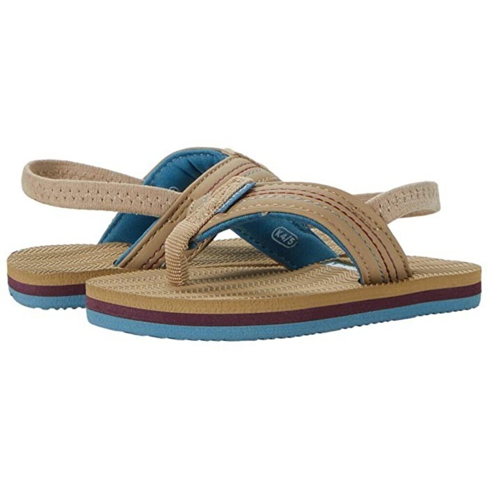 Hari Mari Brazos II Sandal Kids 4.5 Tan Round Toe Ankle Strap Flip-Flop JOBB2149